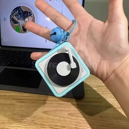 禮品訂造復古迷你留聲機錄音機鎖匙扣紀念品
