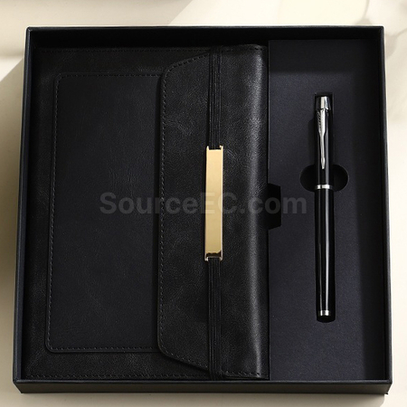 禮品訂造A5綁帶筆記本套裝紀念品