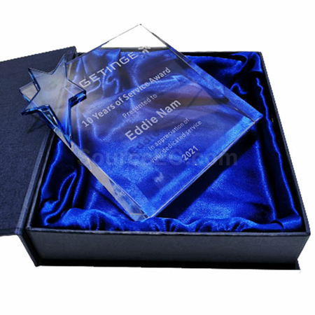 藍彩水晶獎座 | 彩色水晶獎座 | 藍色水晶座 | Crystal Trophies | 訂製水晶獎座